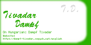 tivadar dampf business card